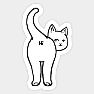 Hello Cat Butt Minimalist Line by Tobe Fonseca Sticker